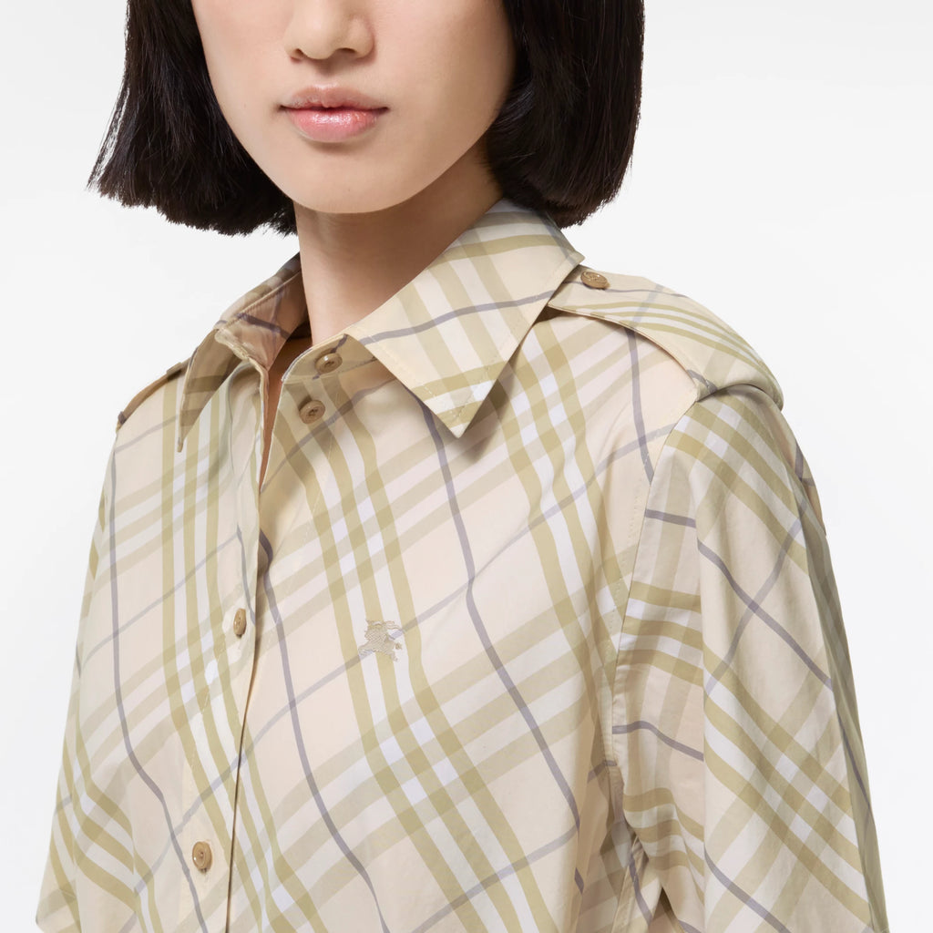 Check Cotton Shirt Dress