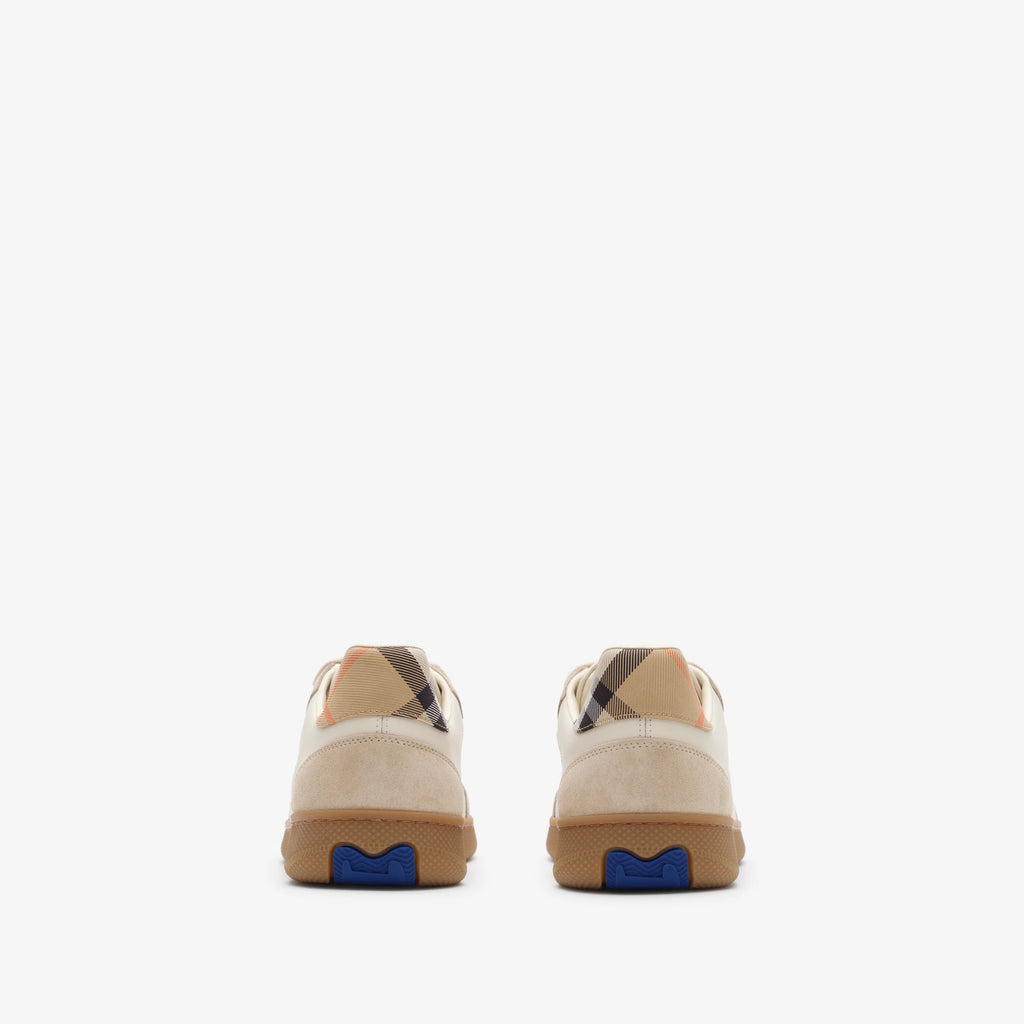 Leather, Suede and Check Terrace Sneakers