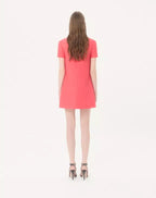 EMBROIDERED CREPE COUTURE SHORT DRESS