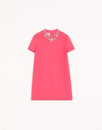 EMBROIDERED CREPE COUTURE SHORT DRESS