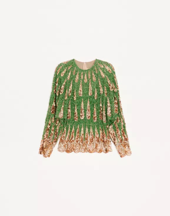 Embroidered Chiffon Top