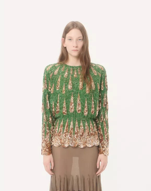 Embroidered Chiffon Top
