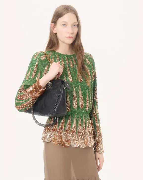 Embroidered Chiffon Top