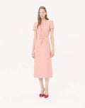 Embroidered Crepe Couture Midi Dress