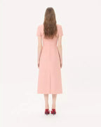 Embroidered Crepe Couture Midi Dress
