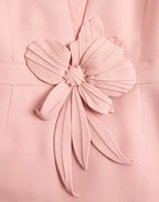 Embroidered Crepe Couture Midi Dress