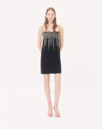 Embroidered Crepe Couture Short Dress