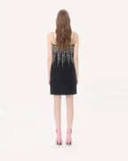 Embroidered Crepe Couture Short Dress