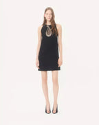 Embroidered Crepe Couture Short Dress