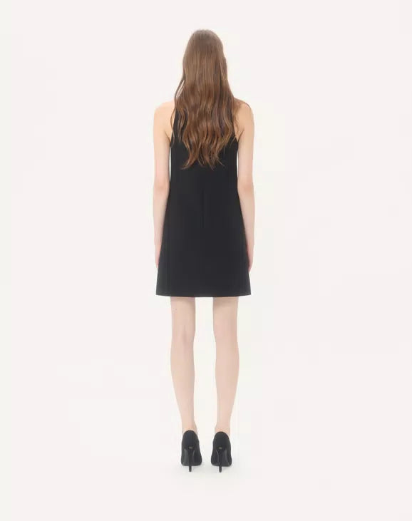 Embroidered Crepe Couture Short Dress