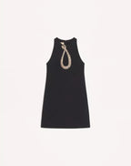 Embroidered Crepe Couture Short Dress