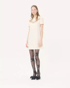 Embroidered Crepe Couture Short Dress