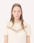 Embroidered Crepe Couture Short Dress