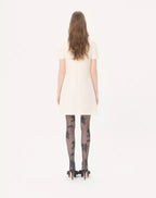 Embroidered Crepe Couture Short Dress