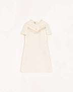 Embroidered Crepe Couture Short Dress