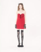 Embroidered Crepe Couture Short Dress