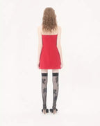 Embroidered Crepe Couture Short Dress