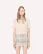 Embroidered Crepe De Chine Top RUNWAY DELUXE