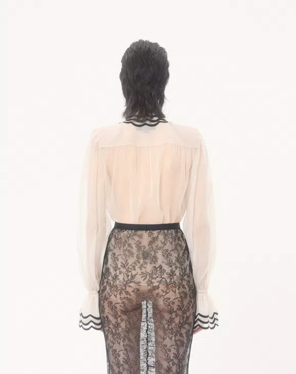 Embroidered Organza Shirt