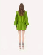 Embroidered Silk-Linen Plus De Pois Jacquard Top