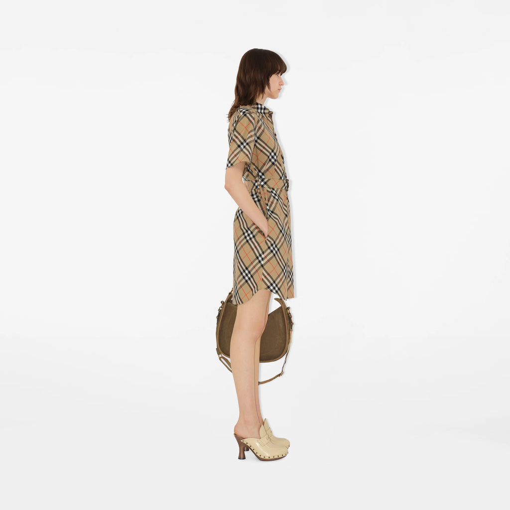 Check Cotton Shirt Dress