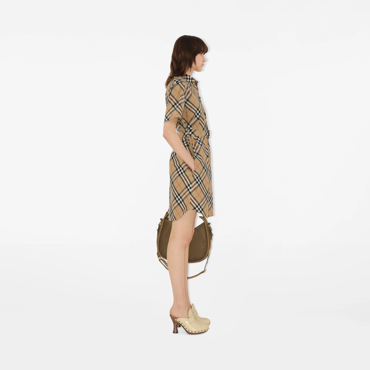 Check Cotton Shirt Dress