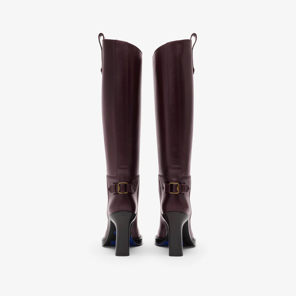 Leather Cavalier Heel Boots
