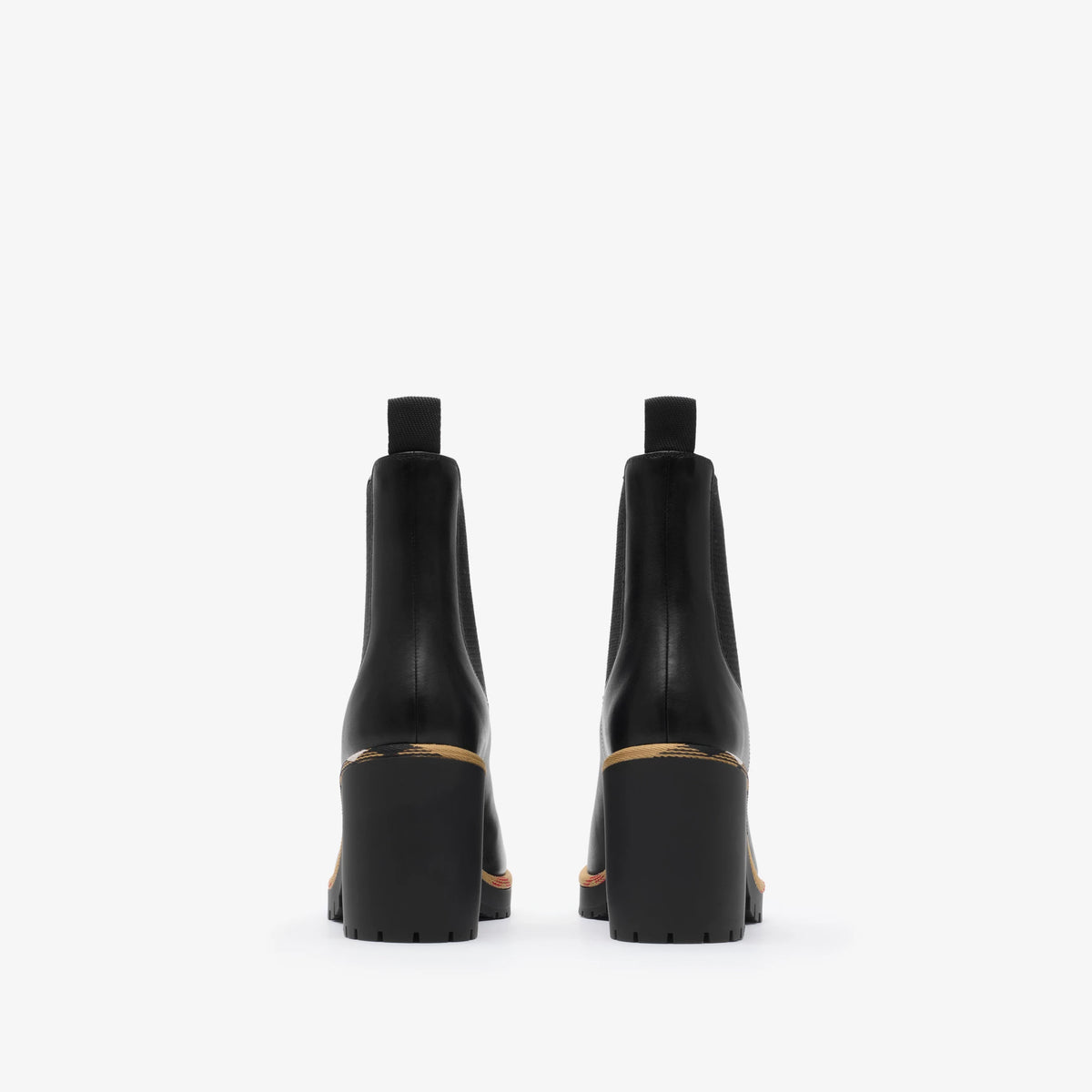 Leather Gravel Heel Chelsea Boots