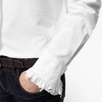 Classic Fit Ruffled Cotton Poplin ShirtPrice undefined Optic white RUNWAY DELUXE