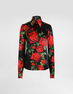 Rose-print satin shirt RUNWAY DELUXE