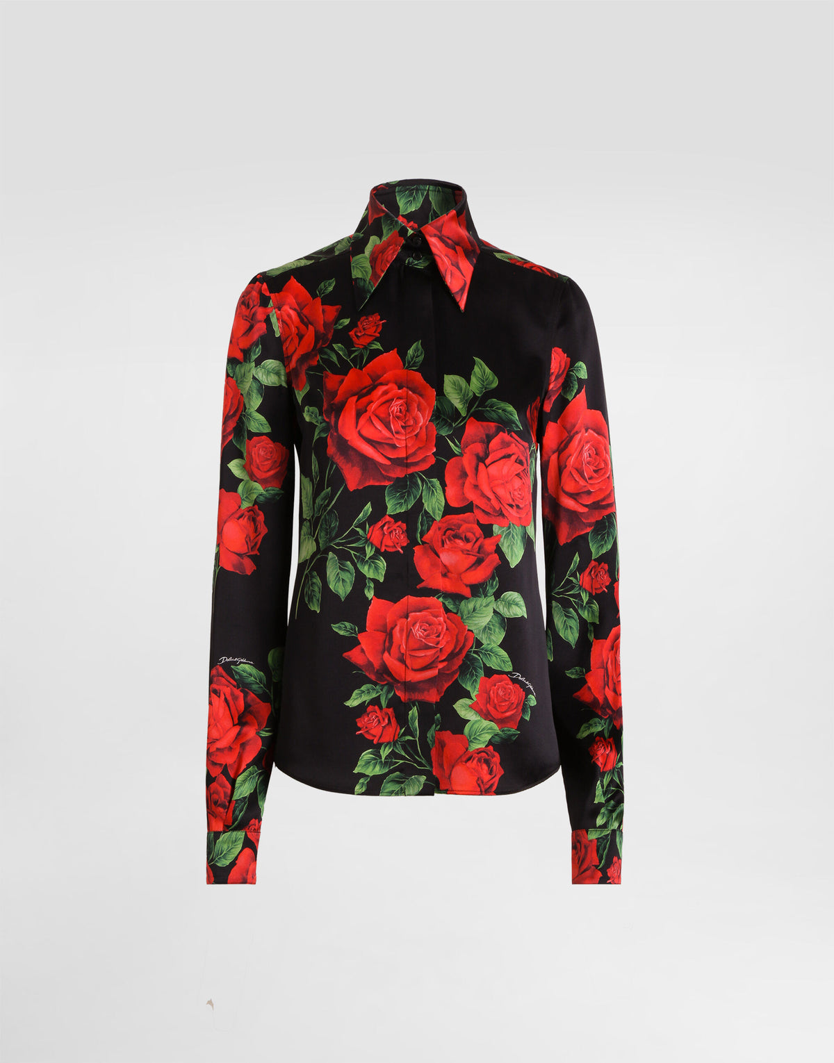 Rose-print satin shirt RUNWAY DELUXE