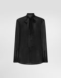Silk chiffon shirt with pussy-bow RUNWAY DELUXE