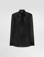 Silk chiffon shirt with pussy-bow RUNWAY DELUXE