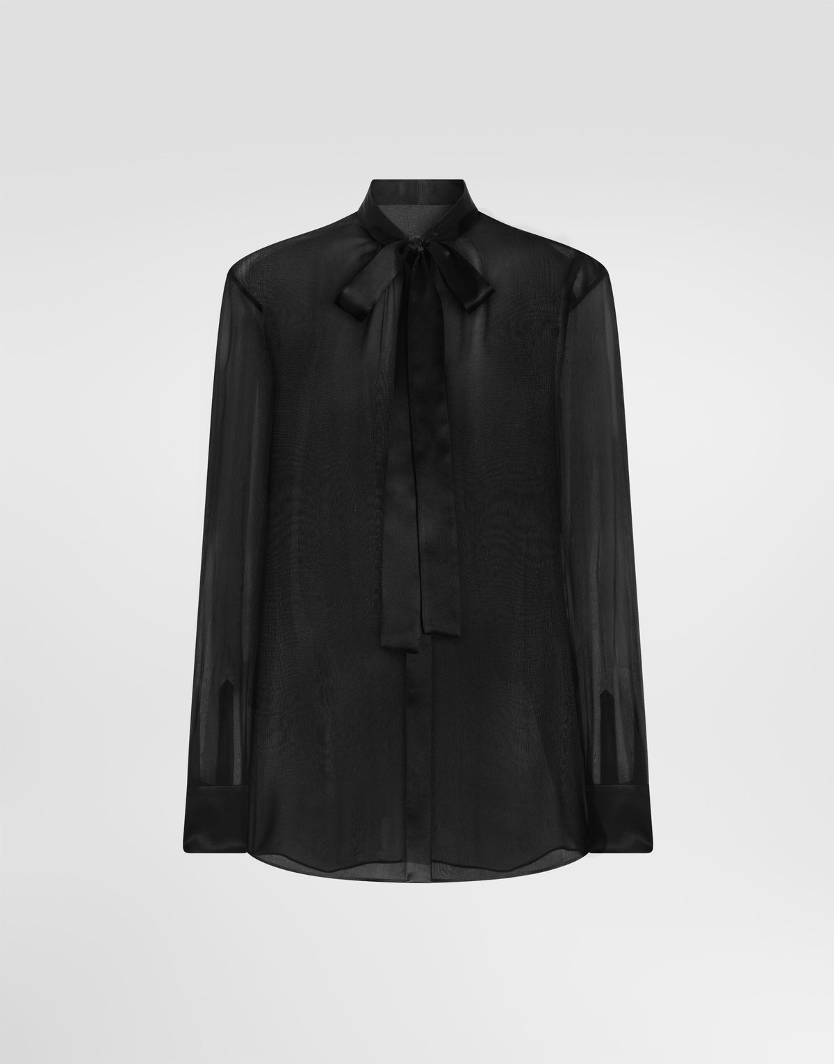 Silk chiffon shirt with pussy-bow RUNWAY DELUXE