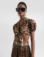 Leo-print poplin shirt RUNWAY DELUXE