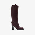 Leather Cavalier Heel Boots