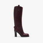 Leather Cavalier Heel Boots