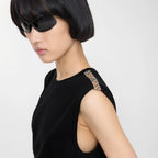 Check Trim Cotton Jersey Dress