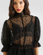 Tulle top with embroidery RUNWAY DELUXE