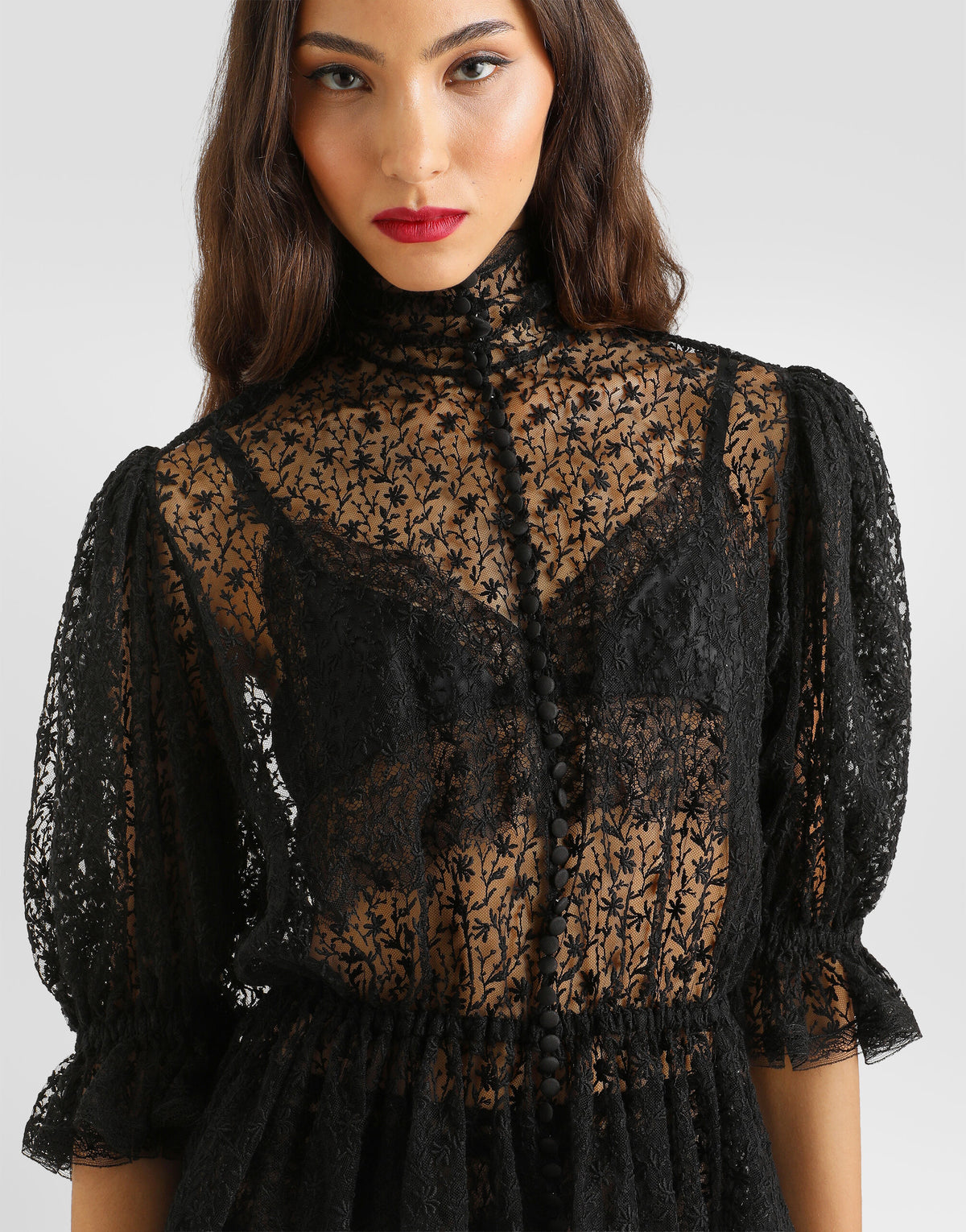 Tulle top with embroidery RUNWAY DELUXE