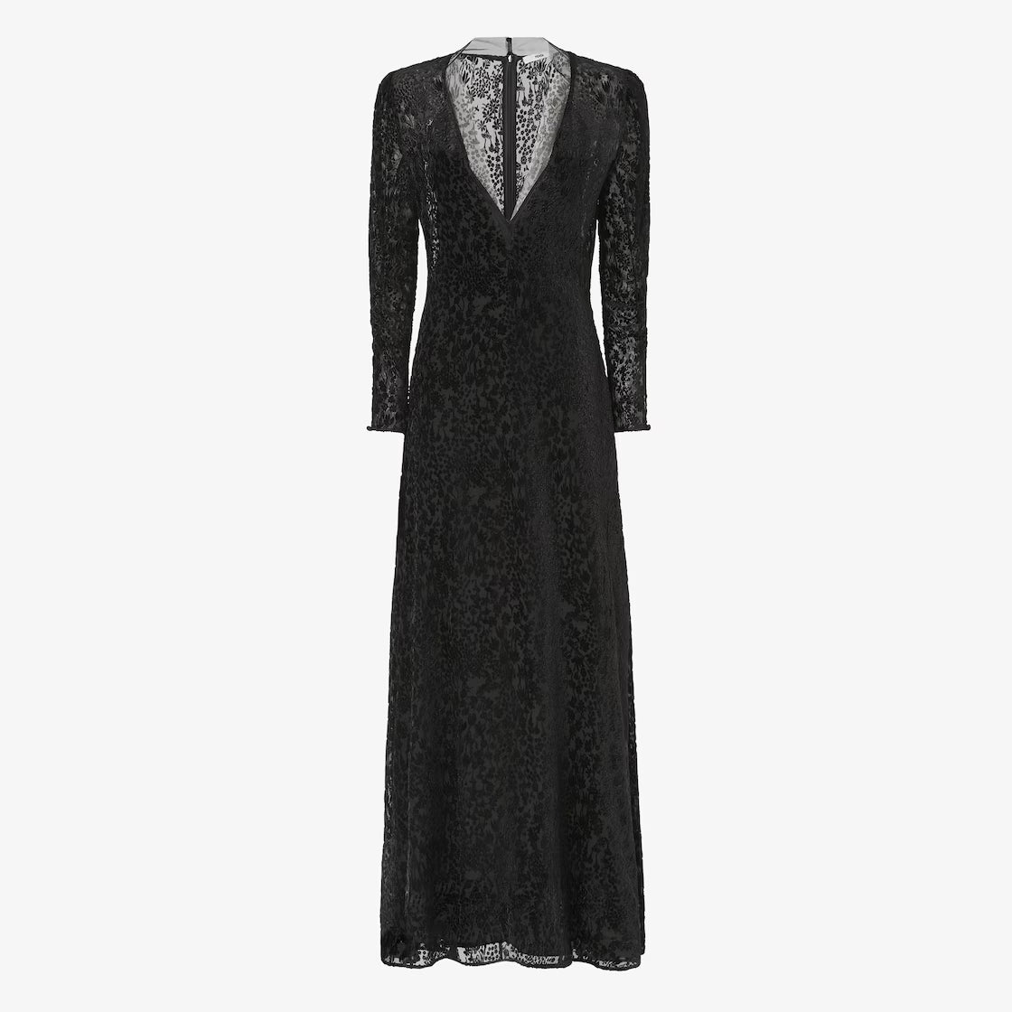 Black Millefiori devoré velvet dress