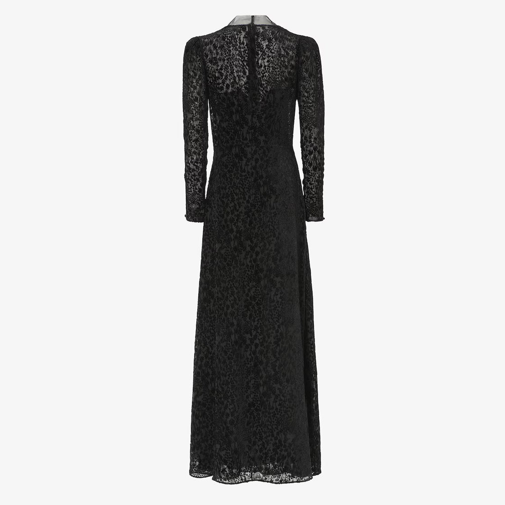 Black Millefiori devoré velvet dress
