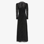 Black Millefiori devoré velvet dress