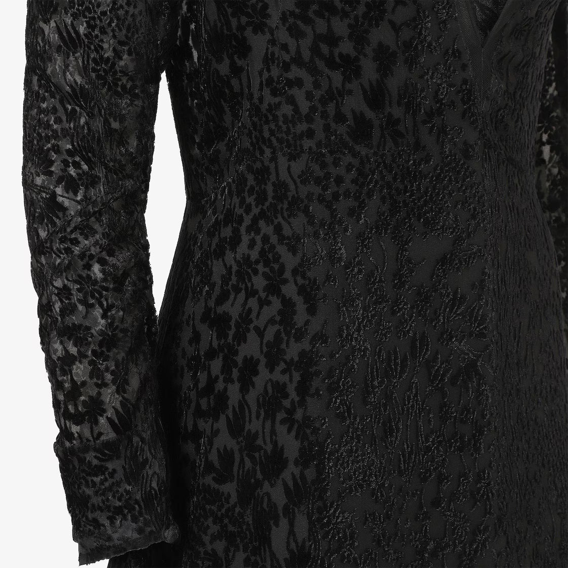 Black Millefiori devoré velvet dress