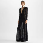 Black Millefiori devoré velvet dress