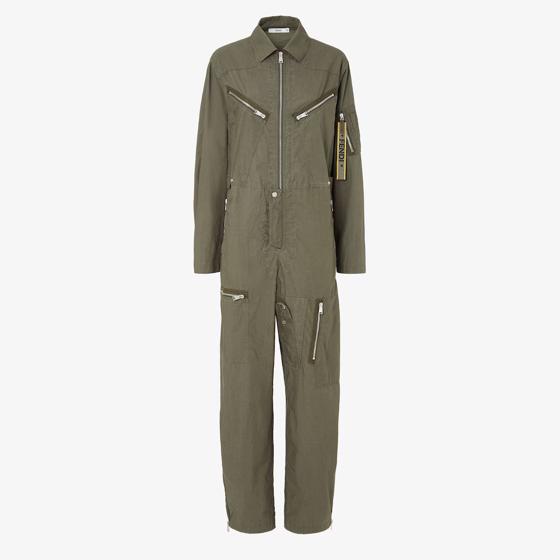 Green parachute canvas jumpsuit