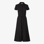 Black bouclé wool dress