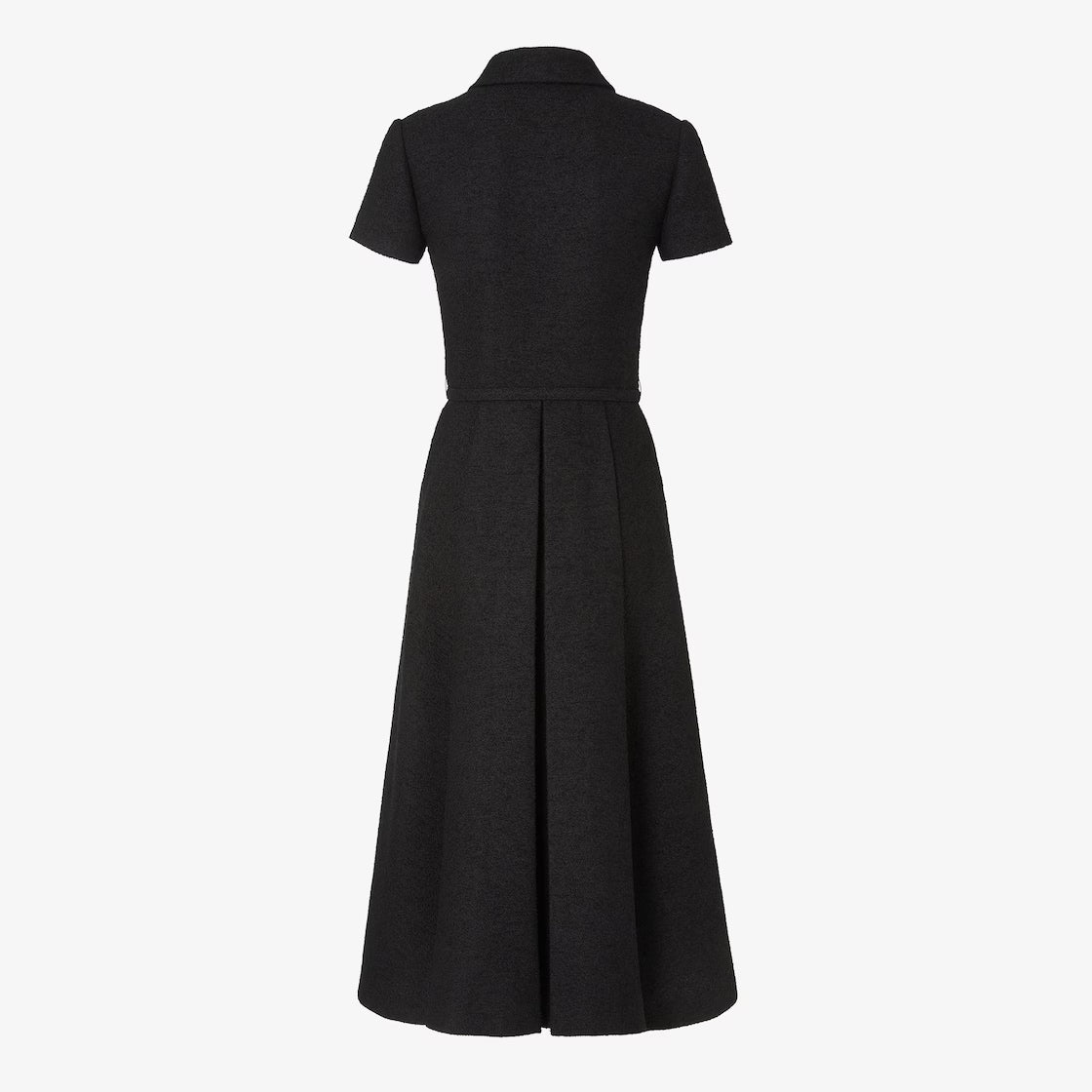 Black bouclé wool dress