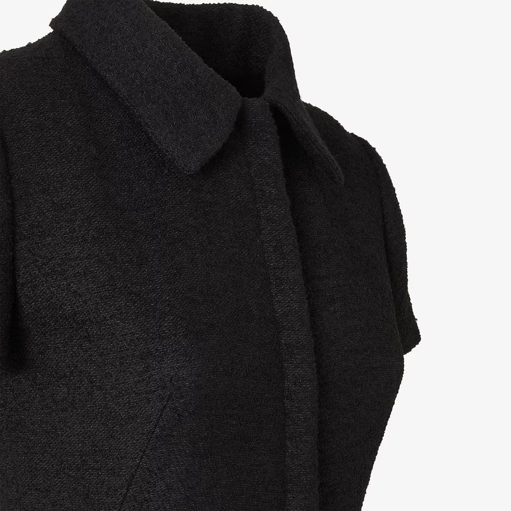 Black bouclé wool dress