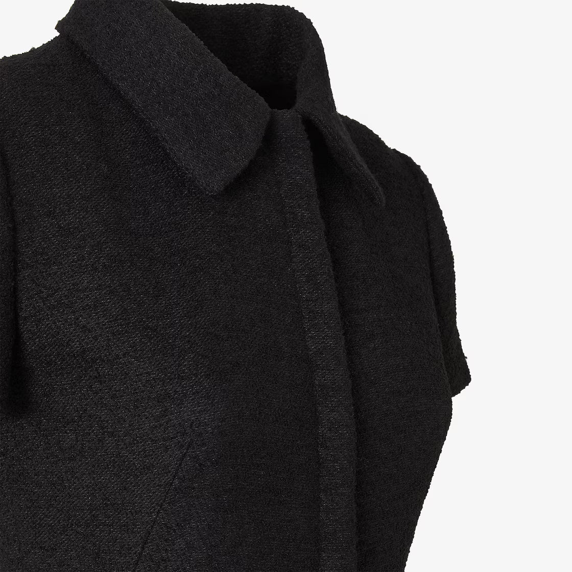 Black bouclé wool dress
